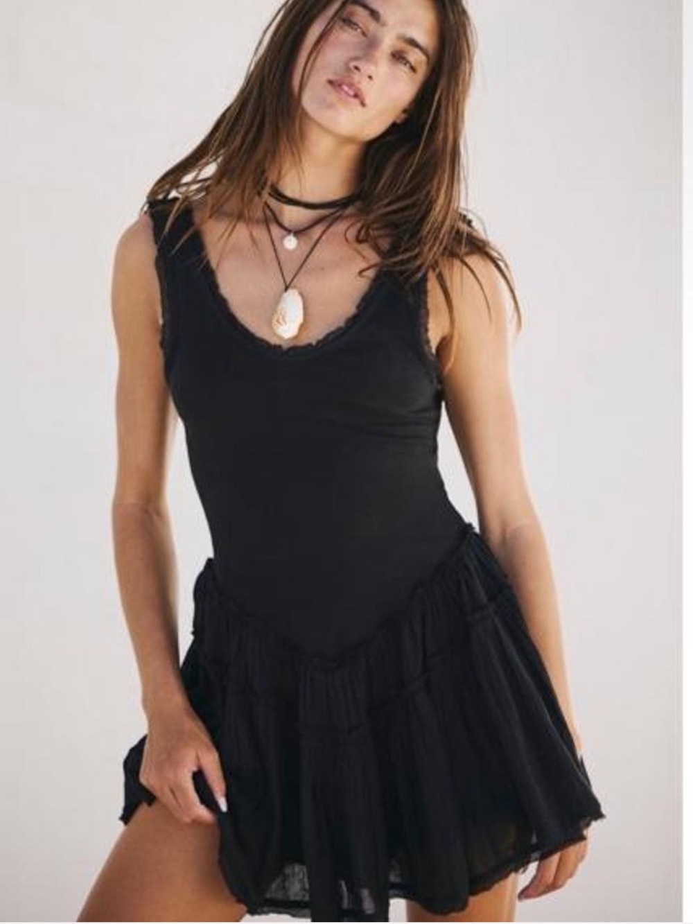 FREE PEOPLE DROP WAIST MINI DRESS